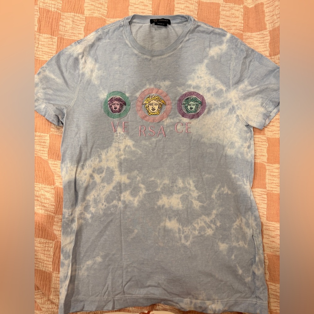 Versace baby blue tie dye tee- authentic
